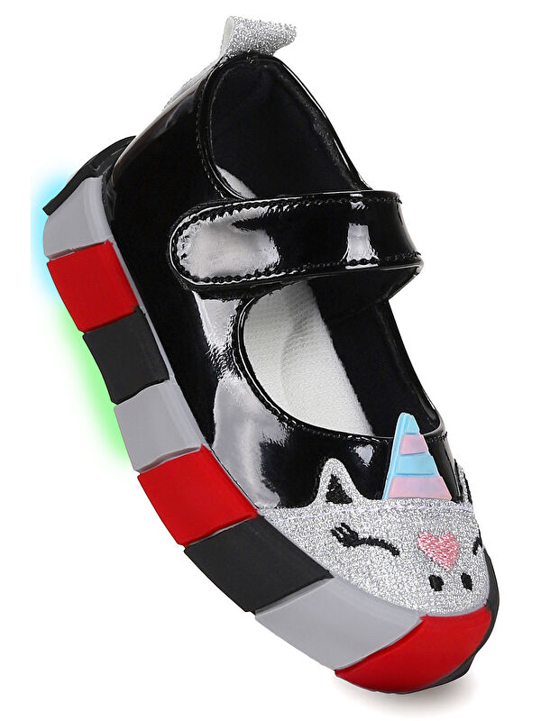 Kiko Kids Beyaz Kiko Kids Gilan Cirtli Işıklı Kız Bebek Babet Ayakkabı