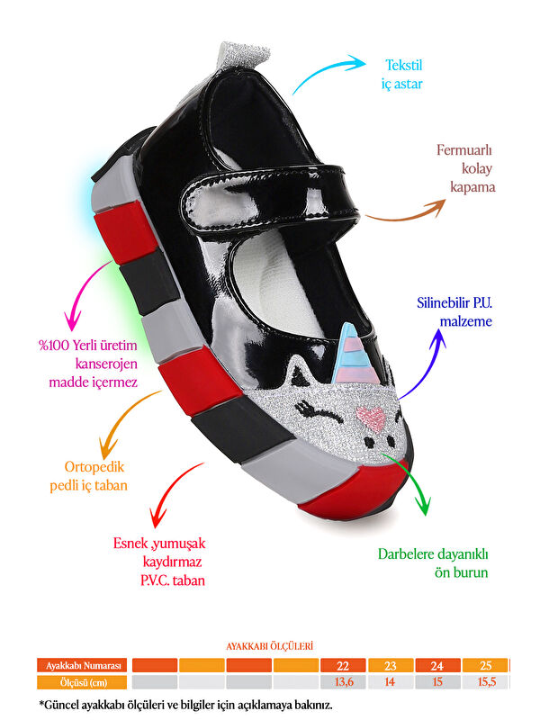 Kiko Kids Beyaz Kiko Kids Gilan Cirtli Işıklı Kız Bebek Babet Ayakkabı