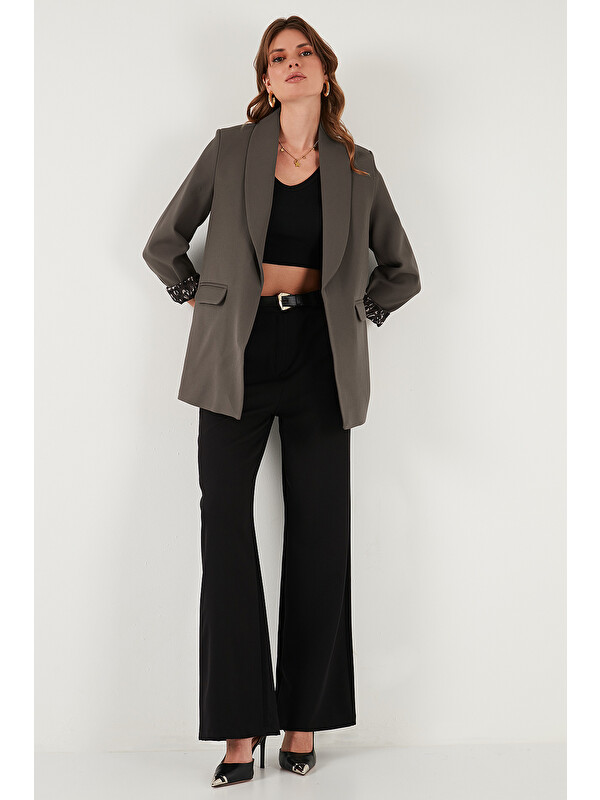 Lela Regular Fit Klasik Yaka Desenli Astar Detaylı Blazer Ceket 6839227