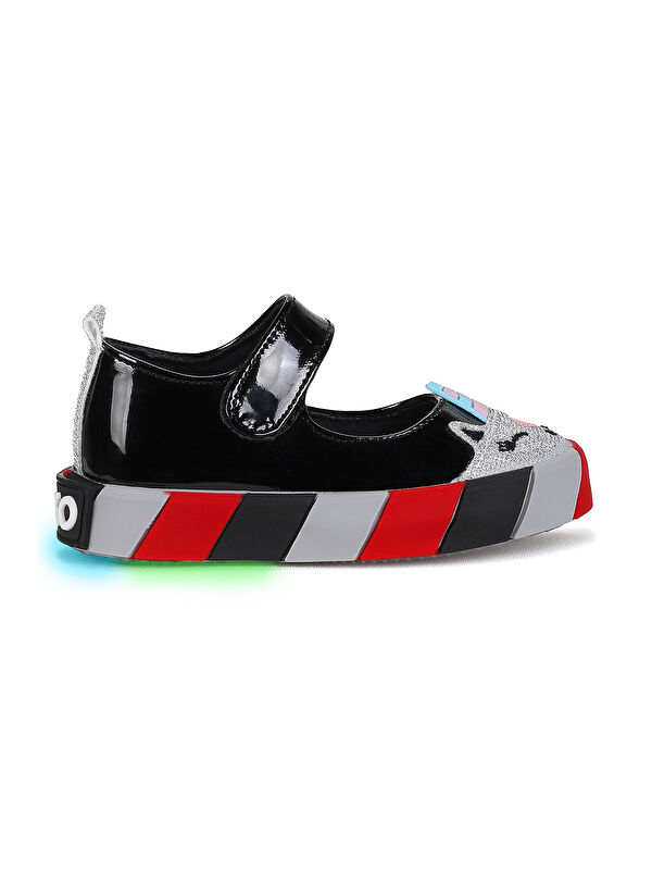 Kiko Kids Beyaz Kiko Kids Gilan Cirtli Işıklı Kız Bebek Babet Ayakkabı