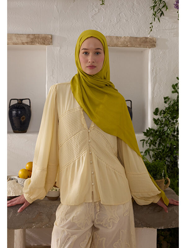 Fresh Scarfs Soft Viskon Yağ Yeşili Şal