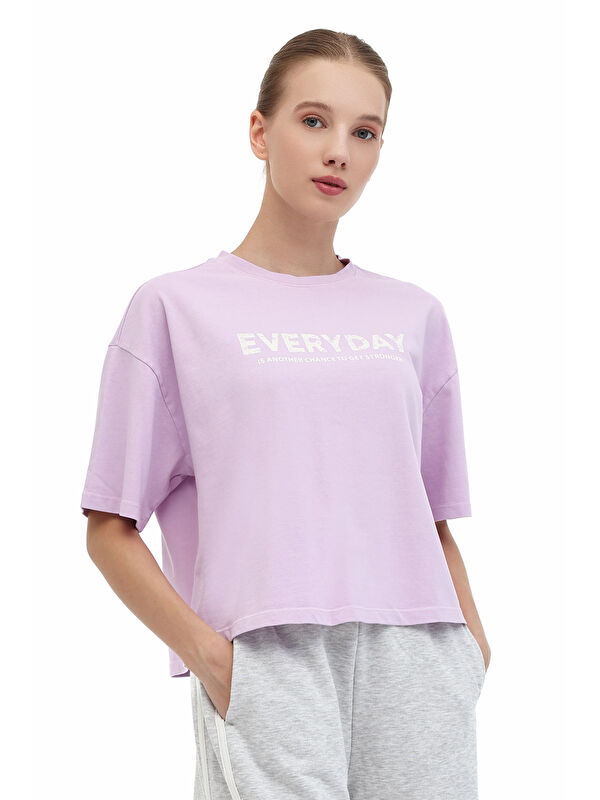 Lumberjack WL FREYA 11SY790 5PR Lila Kadın Kısa Kol T-Shirt