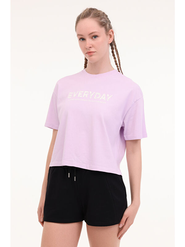 Lumberjack WL FREYA 11SY790 5FX Lila Kadın Kısa Kol T-Shirt