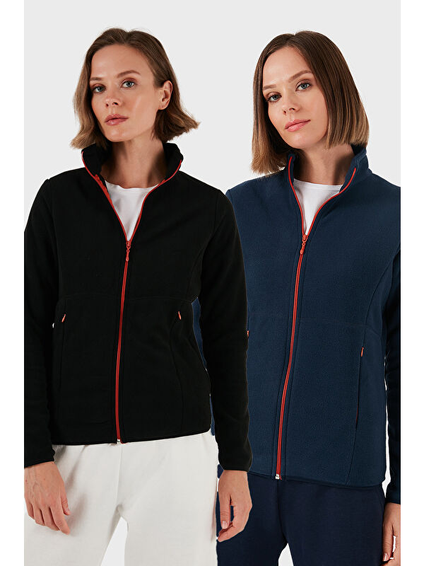 Lela Slim Fit Anti-Pilling Tüylenme Yapmayan Fermuarlı 2'li Paket Polar Hırka 5907012S2