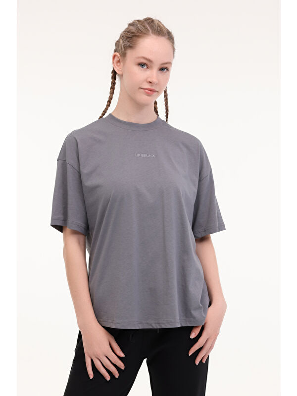 Lumberjack WL SAINO 11F204 5FX Antrasit Kadın Kısa Kol T-Shirt
