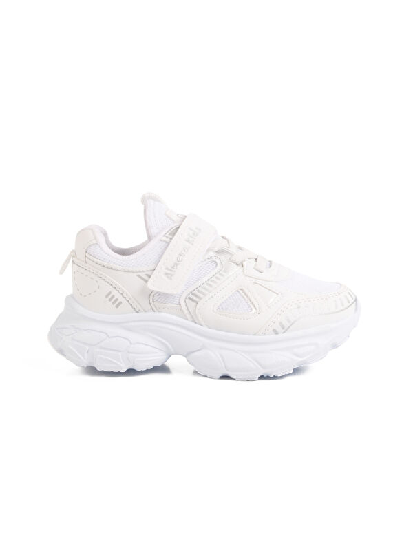 Beyaz Cırtlı Fileli Kız Çocuk Spor Ayakkabı 1500 P - Görsel 2