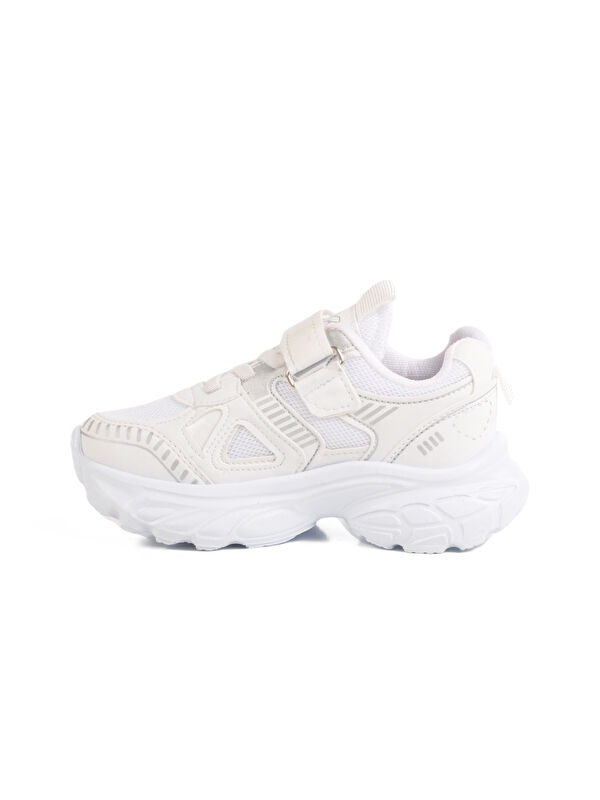 Beyaz Cırtlı Fileli Kız Çocuk Spor Ayakkabı 1500 P - Görsel 3