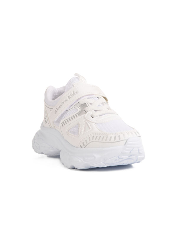 Beyaz Cırtlı Fileli Kız Çocuk Spor Ayakkabı 1500 P - Görsel 4