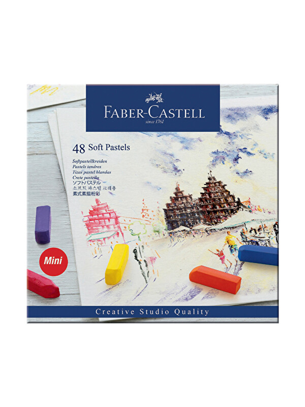 Faber-Castell Creative Studio Mini Toz Pastel Boya (SOFT), 48 Renk, Yarım Boy, Parlak Ve Yoğun Renkler