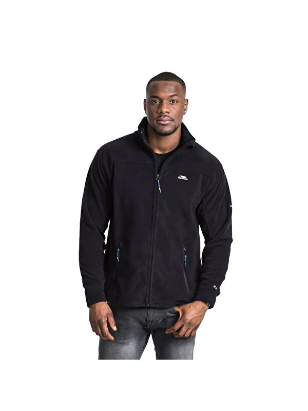 Trespass Bernal - Fleece At300 Erkek Siyah Polar Fermuarlı Sweatshirt