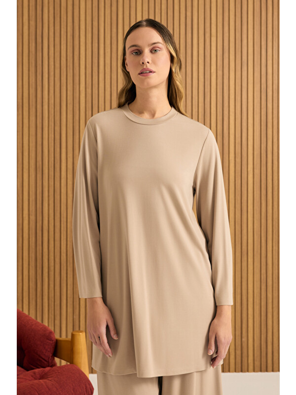 AKER Camel Rayon Pijama Üstü