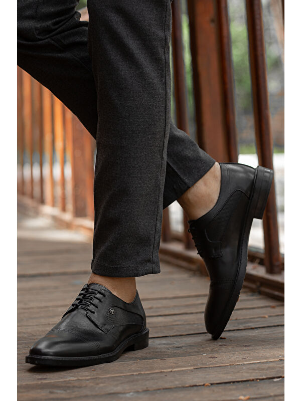 D02018 Günlük Ortopedik Erkek Hakiki Deri Klasik Ayakkabı - Görsel 4