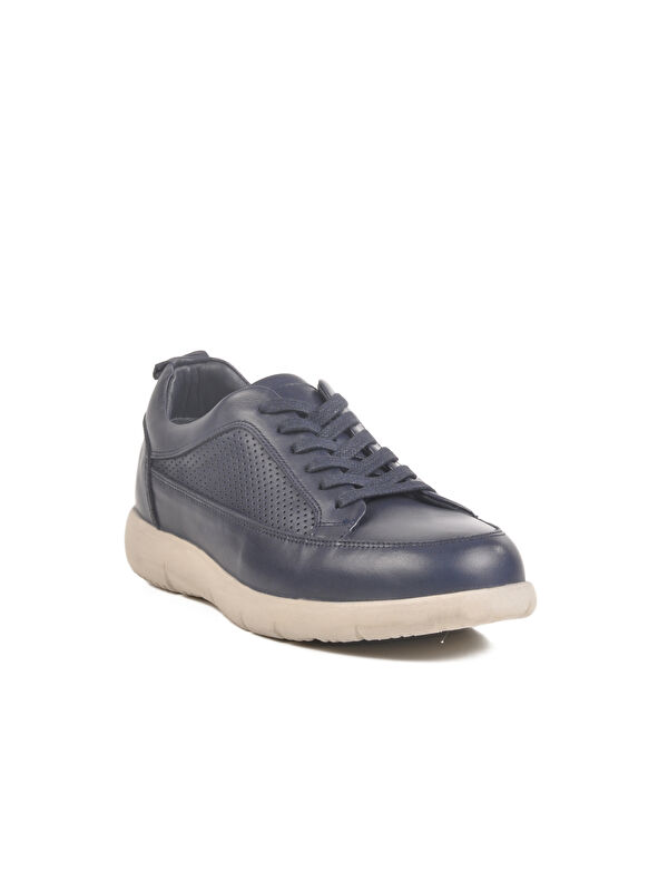 Lacivert Hakiki Deri Erkek Casual Ayakkabı Lion M - Görsel 4