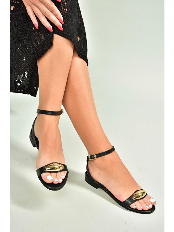 Siyah Kadın Sandalet U726017209 - Görsel 5