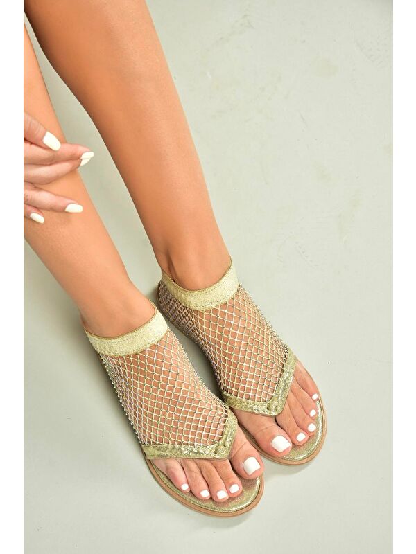 Altın Kadın Sandalet U713261215 - Görsel 2