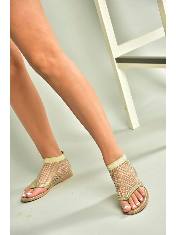 Altın Kadın Sandalet U713261215 - Görsel 3