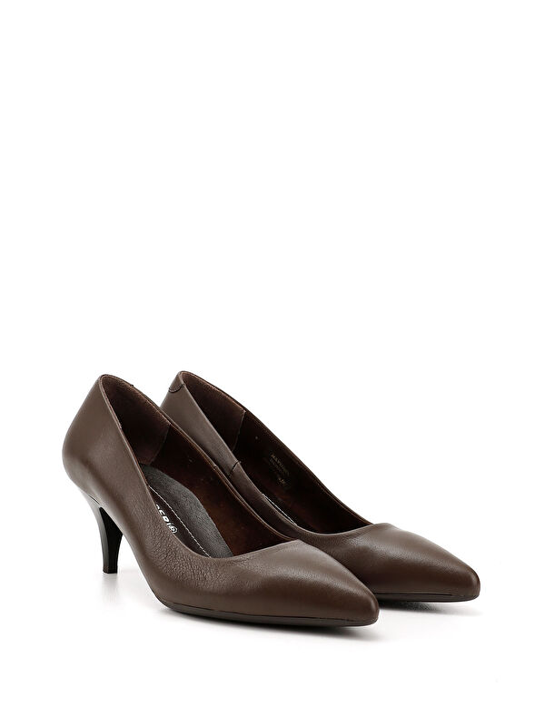 Kadın ÇİKOLATA KAHVE Sivri Burun Orta İnce Topuklu Stiletto - Görsel 3