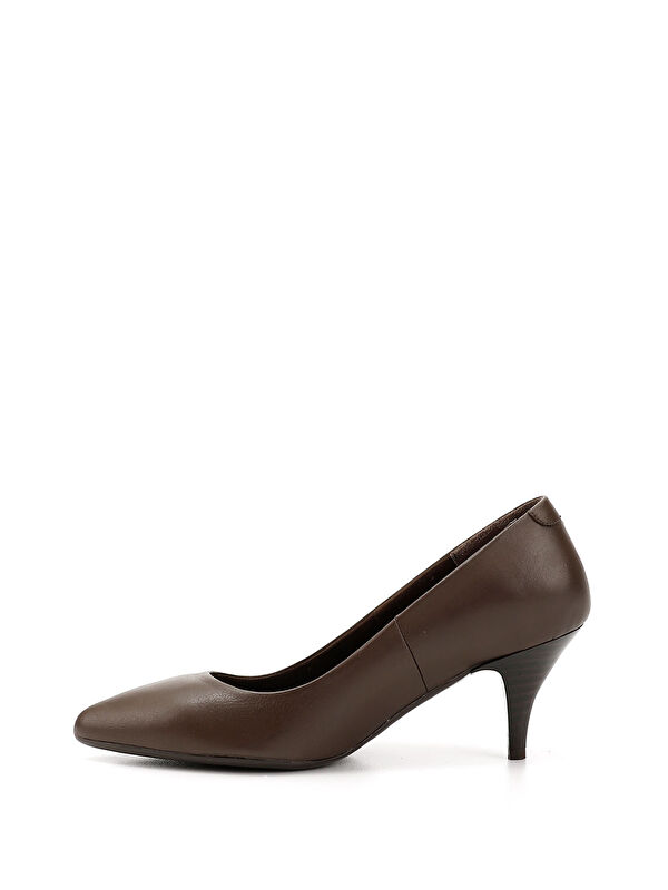 Kadın ÇİKOLATA KAHVE Sivri Burun Orta İnce Topuklu Stiletto - Görsel 4