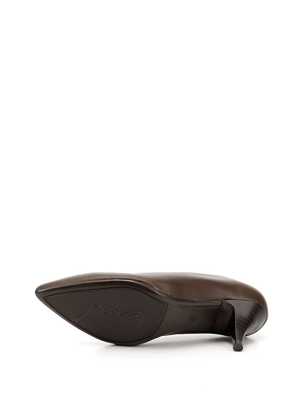 Kadın ÇİKOLATA KAHVE Sivri Burun Orta İnce Topuklu Stiletto - Görsel 5