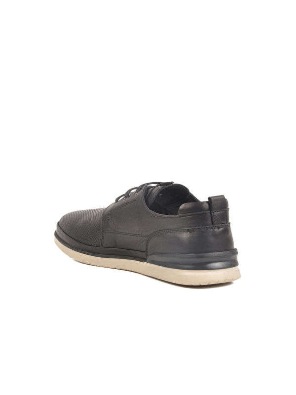 Siyah Hakiki Deri Erkek Casual Ayakkabı Lion M - Görsel 5