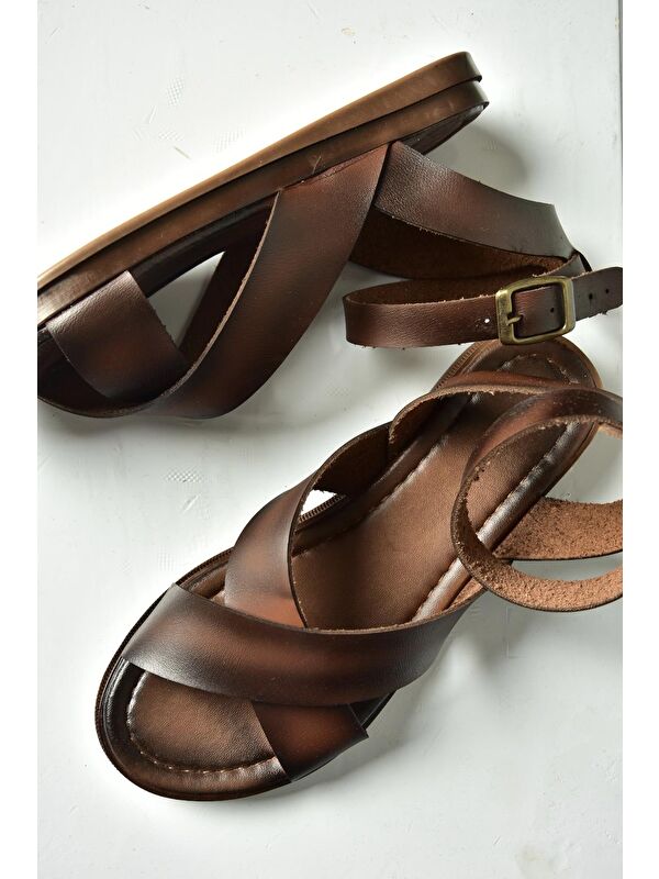 Kahverengi Kadın Sandalet U390904203 - Görsel 5