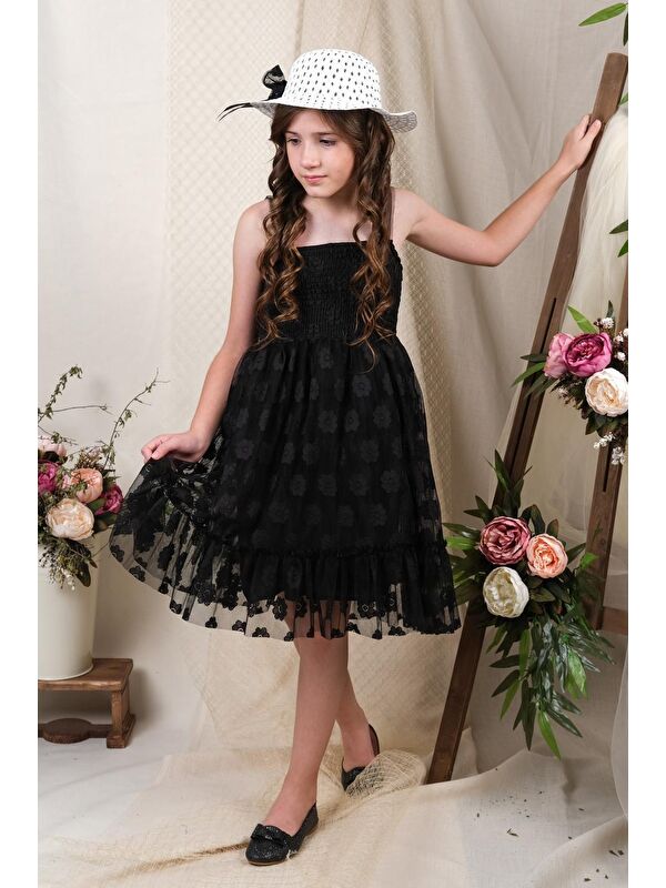 Mnk Baby & Kids Şapkalı Gipeli Kız Elbise MNK0609