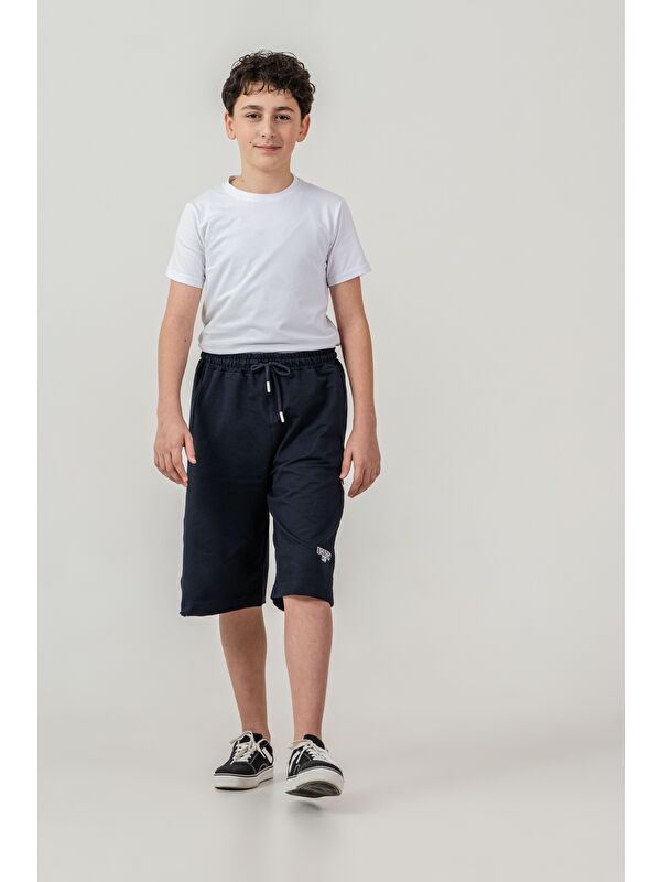 Mışıl Kids Boston Nyc Baskılı Yanları Şeritli Erkek Çocuk Şort