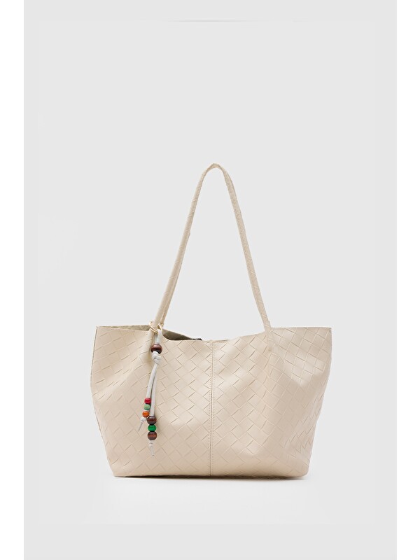 Shulebags Miura Charm Detaylı Örgü Omuz Krem