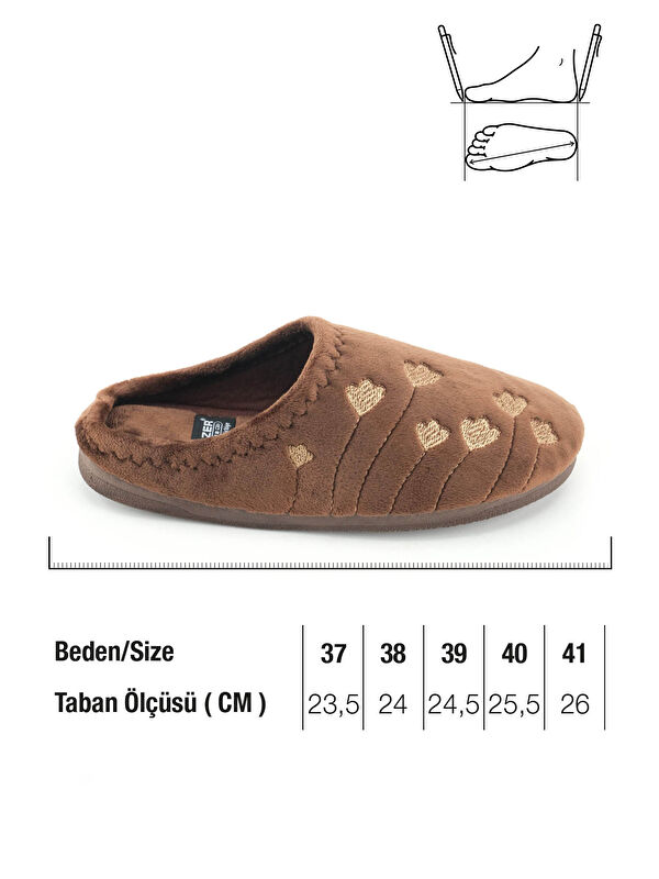 Kadın Kışlık PU Rahat Taban Nakışlı Tasarım Ev Bahçe Terlik - Görsel 3