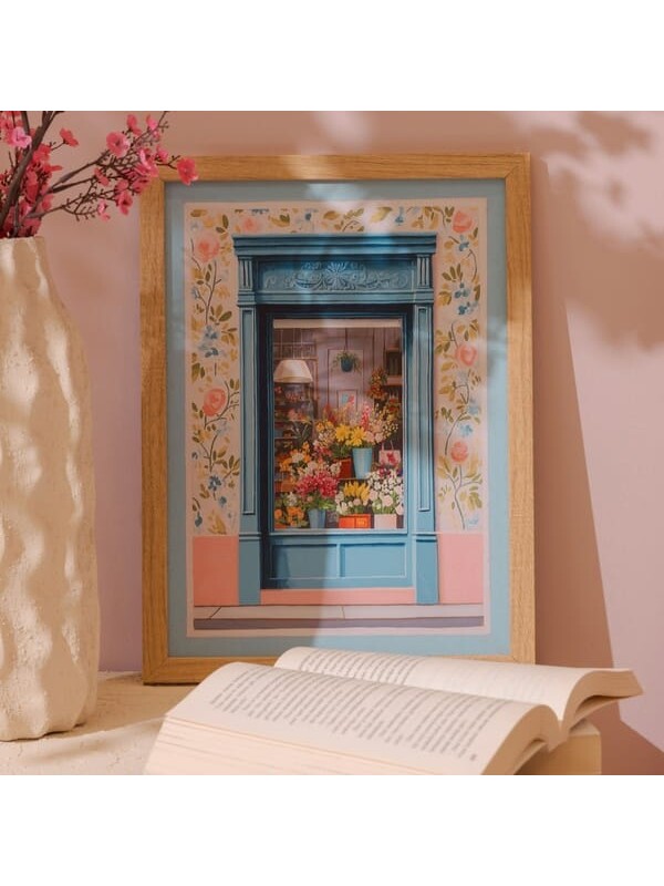 Evidea Deco Flower Cafe Duvar Panosu - Renkli - 30x40 cm
