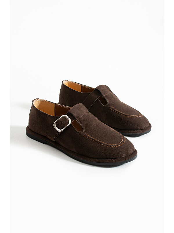 DUXAL SHOES Arabella Kadın Süet Toka Detaylı Günlük Loafer Ayakkabı