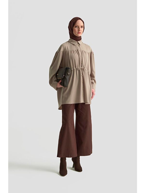 ARMİNE Oversize Gömlek 25Kd1114 Bej
