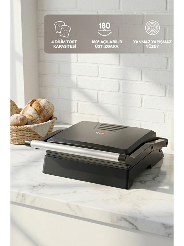 Sinbo SSM-2594 1000W Izgara ve Tost Makinesi 180° Açılabilir Yapışmaz Plaka