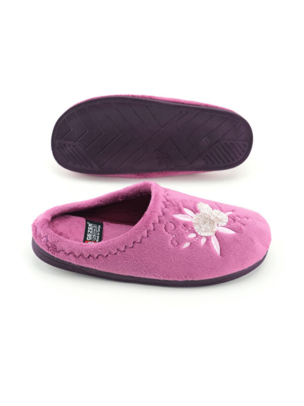 Kadın Kışlık PU Rahat Taban Nakışlı Tasarım Ev Bahçe Terlik - Görsel 6