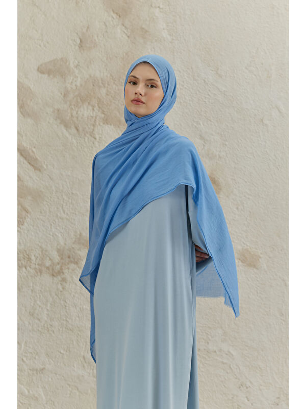 QEF Soft Line Pamuk Şal Jean Mavi