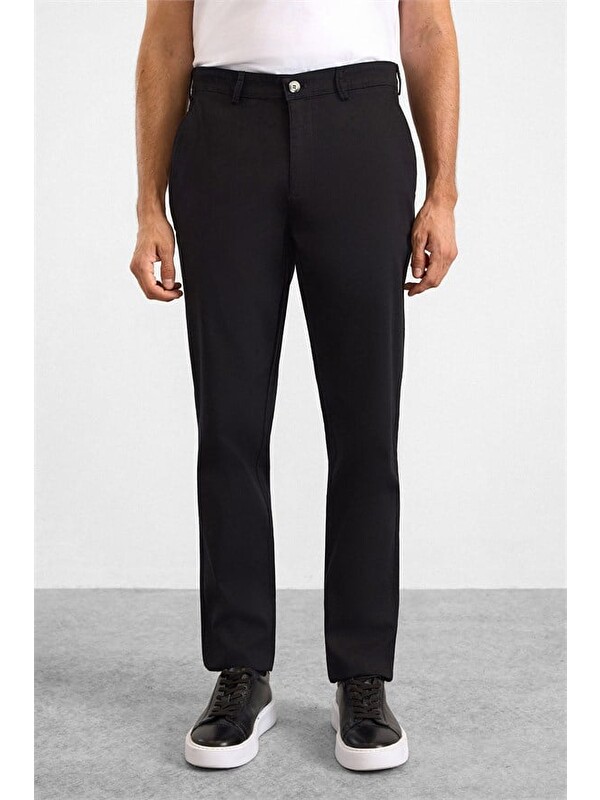 Süvari Siyah Regular Casual Pantolon
