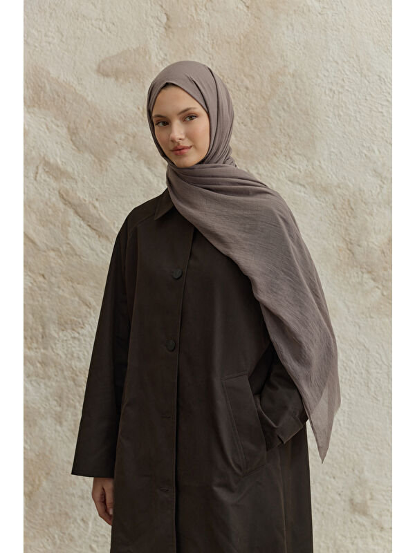 QEF Soft Line Pamuk Şal Tozlu Kahve