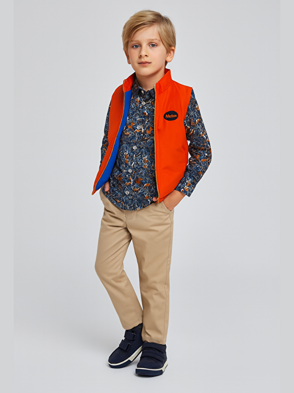 Casabony 3'lü Takım Anorak Yelek & Gömlek &Gabardin Pantolon Erkek Çocuk