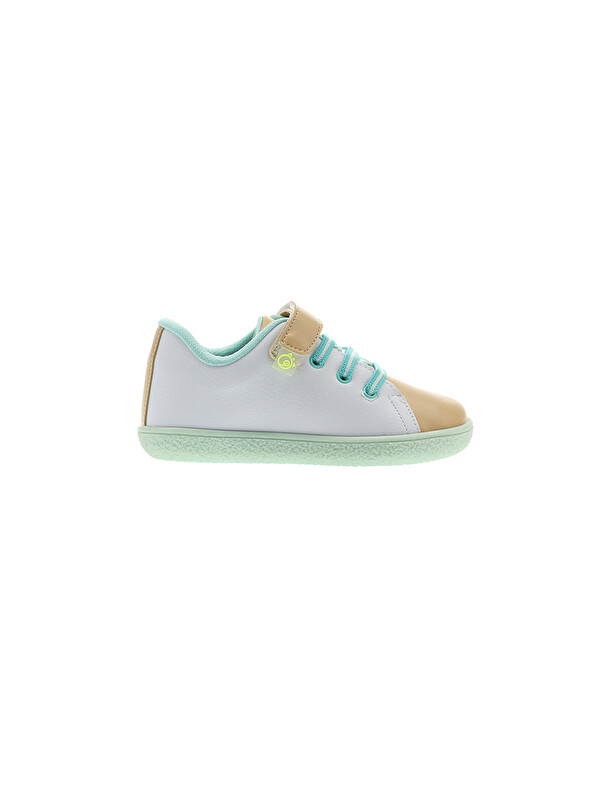 Panço Unisex Çocuk Renk Bloklu Cırt Cırtlı Bağcıklı  Yeşil Sneaker