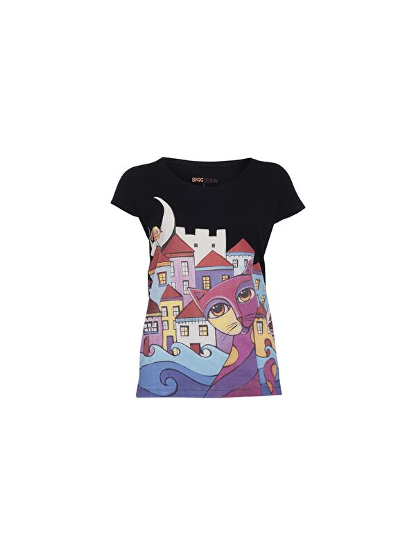 Biggdesign Owl and City Kadın T-Shirt