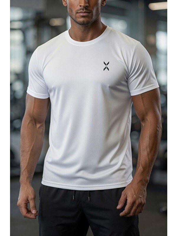 Oksit Xylons Mikro Polyester Nefes Alabilen Hafif Perform Antrenman Sporcu Erkek Tshirt