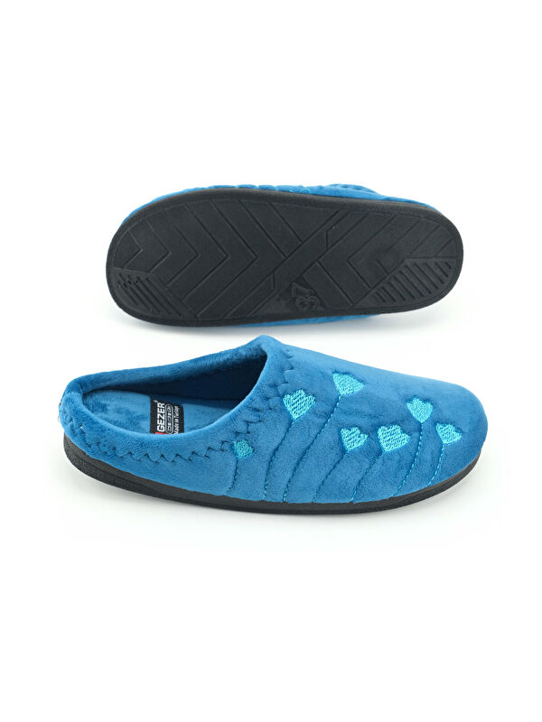 Kadın Kışlık PU Rahat Taban Nakışlı Tasarım Ev Bahçe Terlik - Görsel 6