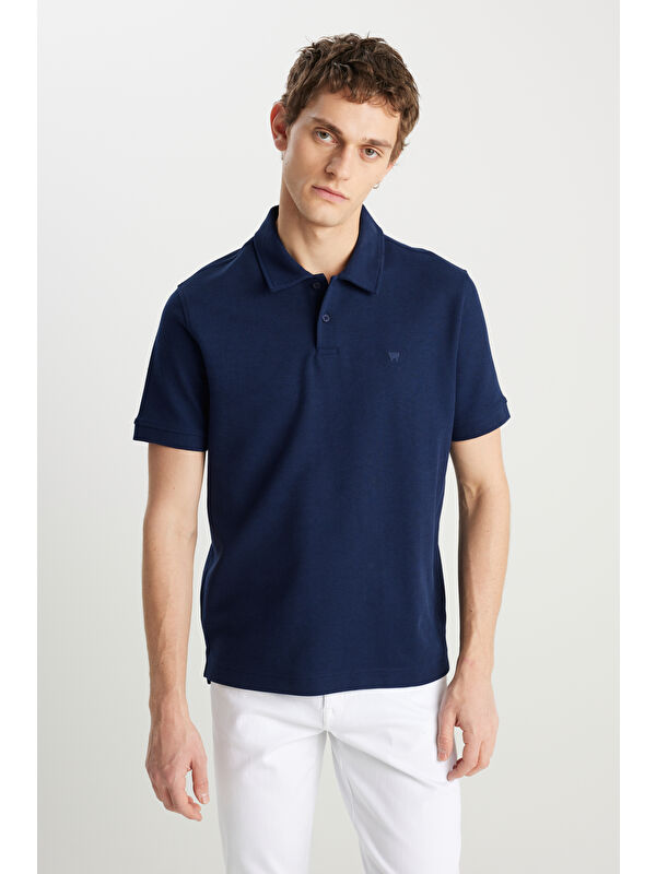 Wrangler Regular Fit Lacivert Polo Yaka Tişört