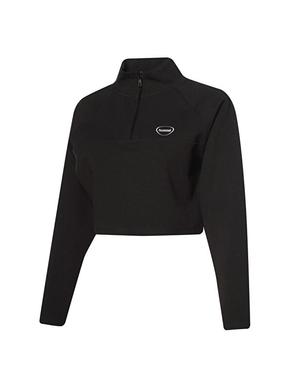 Hummel Tech Kadın Siyah Bisiklet Yaka Sweatshirt