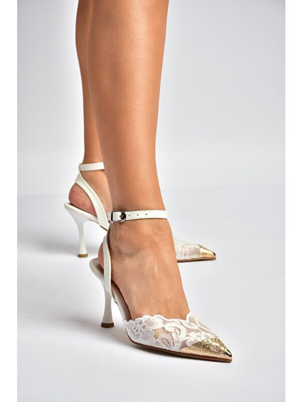 Fox Shoes Beyaz Kadın Topuklu Ayakkabı Y752082806