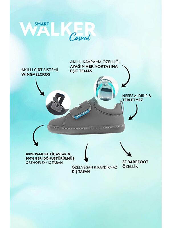 Hopfrög Gri Hopfrög ⁠smart Walker Casual Barefoot Çocuk Ayakkabı