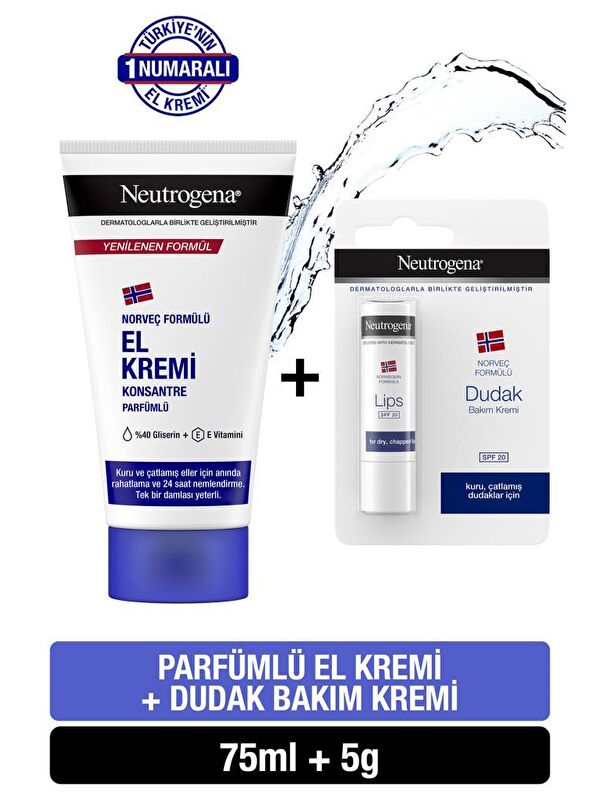 Neutrogena Parfümlü El Kremi 75 Ml + Dudak Kremi Hediye