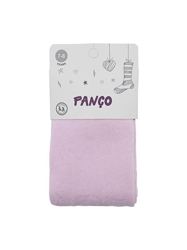 Panço Kız Çocuk Pamuklu Pembe Külotlu Çorap