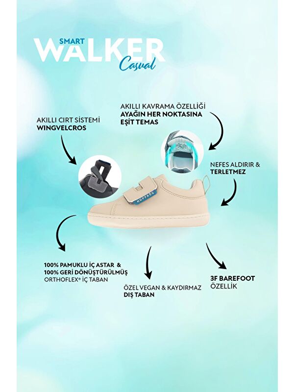 Smart Walker Casual Süper Mat Bej Barefoot Çocuk Ayakkabı - Görsel 3