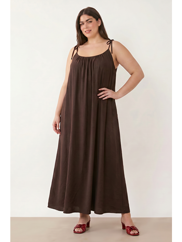 Mylinemoda Bağlama Detaylı Büzgülü Yazlık Elbise